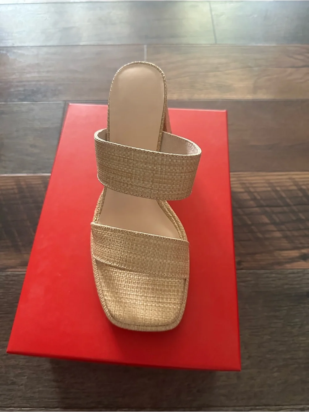 Woven Double-Strap Platform Mule - Neutral Beige